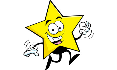Cartoon illustration of a star running.