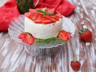 Delicious strawberry cheesecake