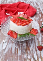 Delicious strawberry cheesecake