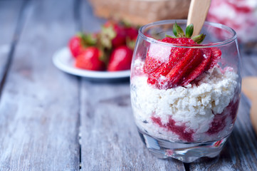 dessert with strawberries