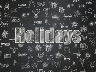 Fototapeta na wymiar Entertainment, concept: Holidays on School board background