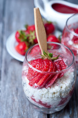 dessert with strawberries