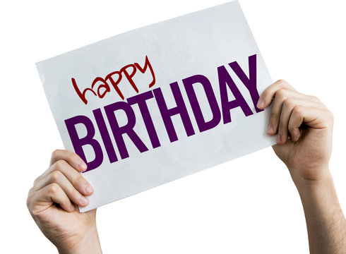 Happy Birthday placard isolated on white background