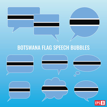 Botswana Flag Speech Bubbles