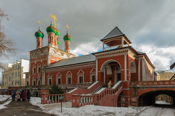 Naklejka premium Church of St. Sergius of Radonezh in Vysokopetrovsky Monastery (High Monastery of St Peter)