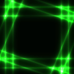 Green neon grid on dark background - template