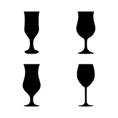 Vector illustration of silhouette glass collection.