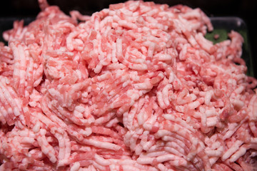 raw sliced pork on sale in a supermarket