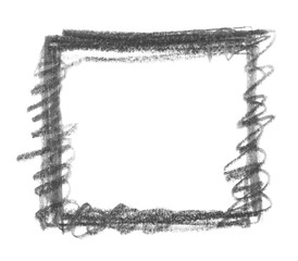 square grunge graphite pencil texture isolated on white background, photo