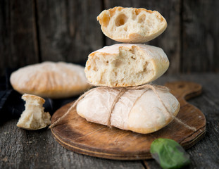 Traditional Italian bread ciabatta
