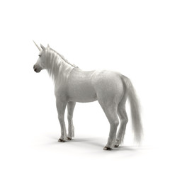 Unicorn on White 3D Illustration