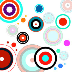 Abstract colorful background with circles, geometric shapes