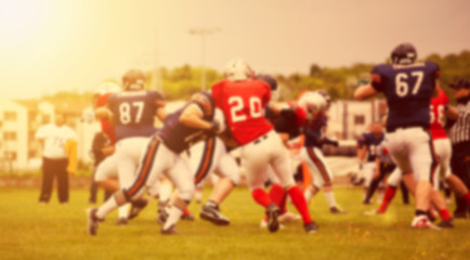 Obraz na płótnie Canvas Blurred background of american football game