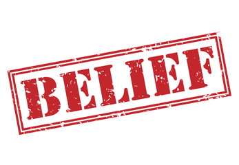 belief red stamp on white background