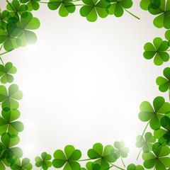 Fresh leafs clover on a tender blurred background