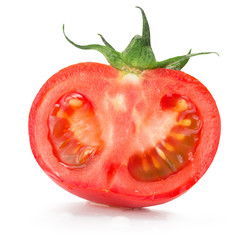 half of tomato isolated on the white background