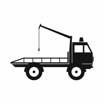 Car towing truck icon, simple style