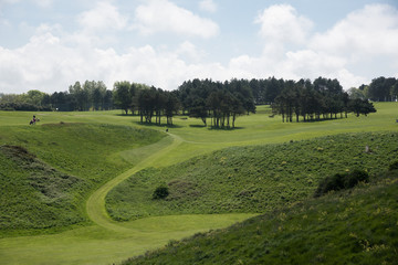 Golf field by the city of Etretat, Normandie