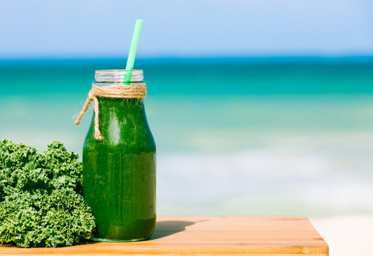 Green veggie smoothie.

