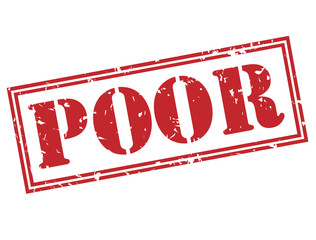 poor red stamp on white background