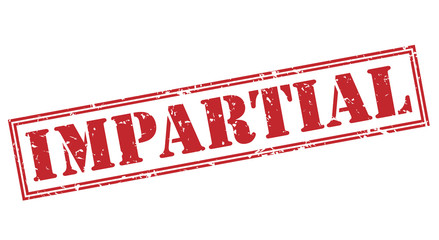 impartial red stamp on white background