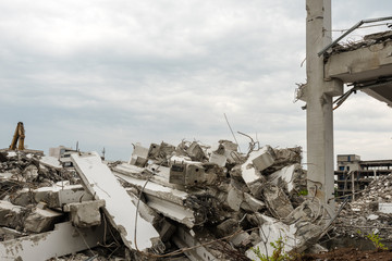 Demolition of large industrial buildings