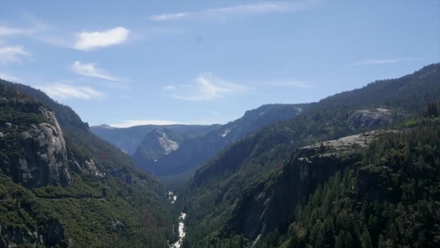 View of Mountains and riser with water fall in the far background