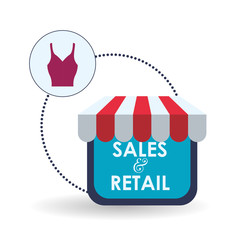 Sales and retail design. Shopping icon. White background , vector