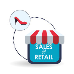 Sales and retail design. Shopping icon. White background , vector