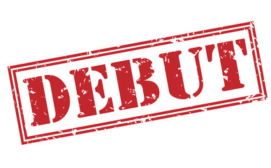 debut red stamp on white background