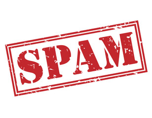 spam red stamp on white background