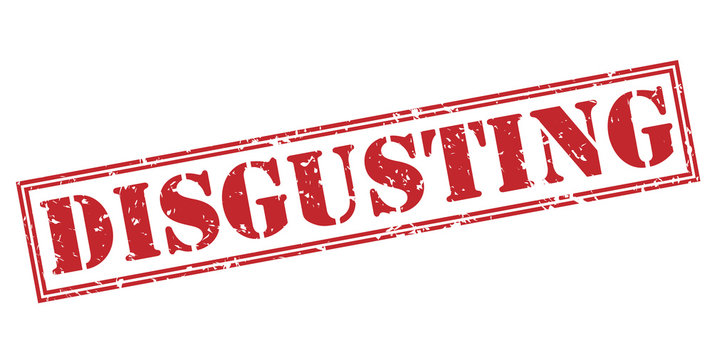 disgusting red stamp on white background