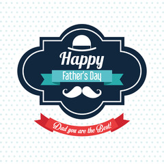 Happy Fathers day design. vintage icon. Colorful illustration
