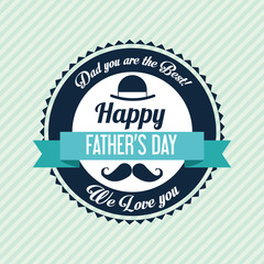 Happy Fathers day design. vintage icon. Colorful illustration