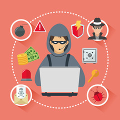 Internet security design. System icon. Colorful illustration , vector