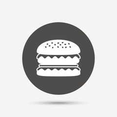 Hamburger icon. Burger food symbol.
