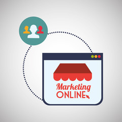 Marketing online design. ecommerce icon. Isolated illustration , vector