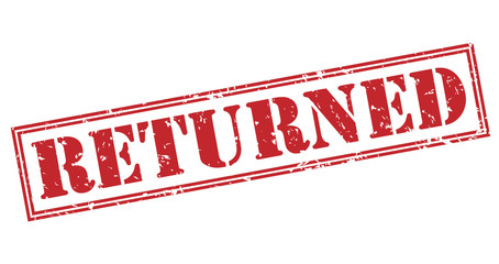 returned red stamp on white background