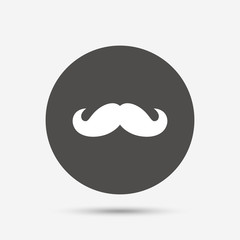 Hipster mustache sign icon. Barber symbol.