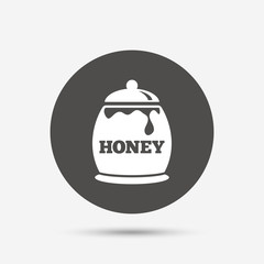 Obraz premium Honey in pot sign icon. Sweet natural food.