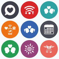 Couple love icon. Lesbian and Gay lovers signs.