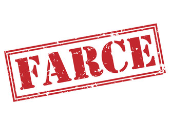 farce red stamp on white background