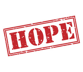 hope red stamp on white background
