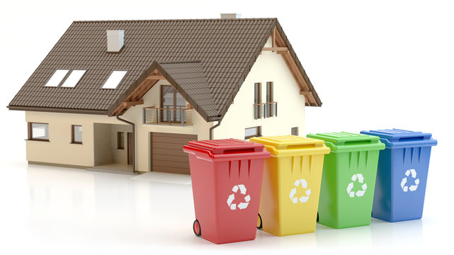 Recycle bins and house