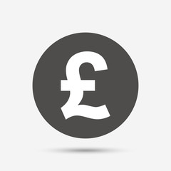 Pound sign icon. GBP currency symbol.