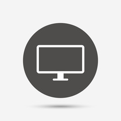 Computer widescreen monitor sign icon.