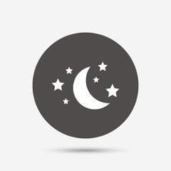 Moon and stars sign icon. Sleep dreams symbol.