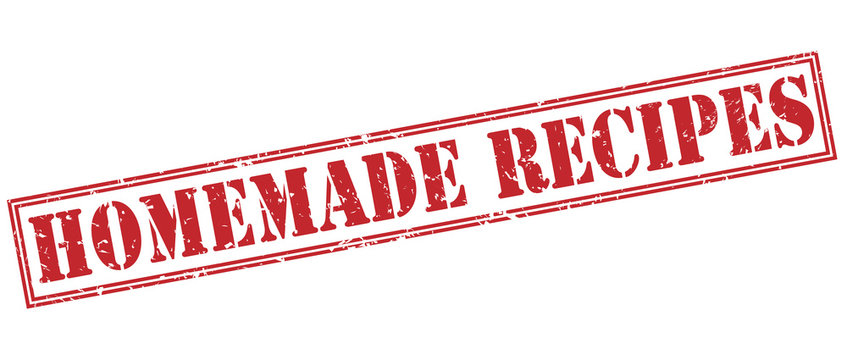 homemade recipes red stamp on white background