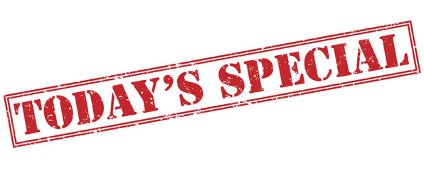 todays special red stamp on white background