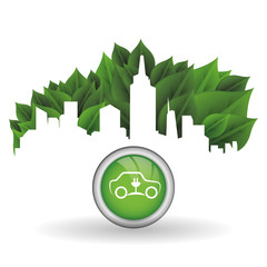 Eco design. Green icon. Isolated illustration , vector